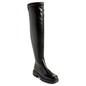 $550 PAUL GREEN Osborne Over the Knee Boot LEATHER CHUNKY BLACK